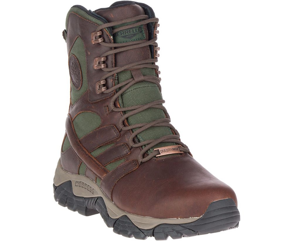 Kozaki Merrell Męskie Brązowe - Moab Duluth Pack 8\" Waterproof Sr - 540281-EPR